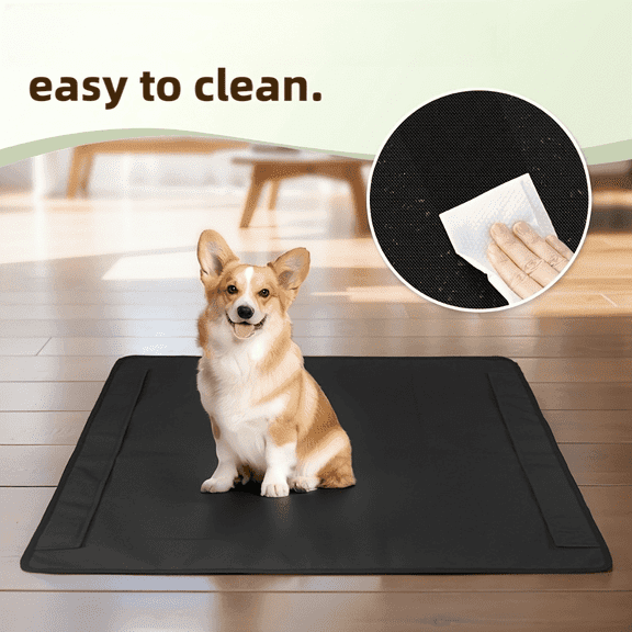 Dog Pee Pad Holder, Oxford Cloth Material, Fit 35"x28" Pad,Puppy Pad Holder, 6 Powerfu Magnetic Clips, Indoor Dog Potty, Black