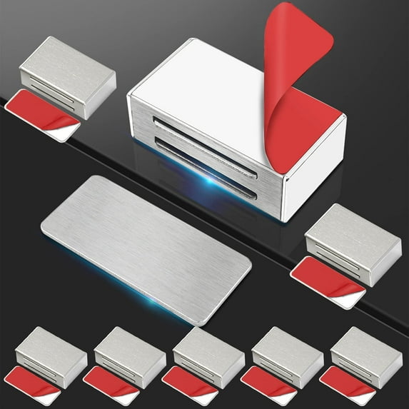 Magnetic Door Catch Adhesive 8 Pack Cabinet Door Magnets Strong Drawer Magnetic Latches Kitchen Cabinet Magnets for Closure Magnet Cabinet Door Catch No Drilling for Cupboard Magnetic Closures
