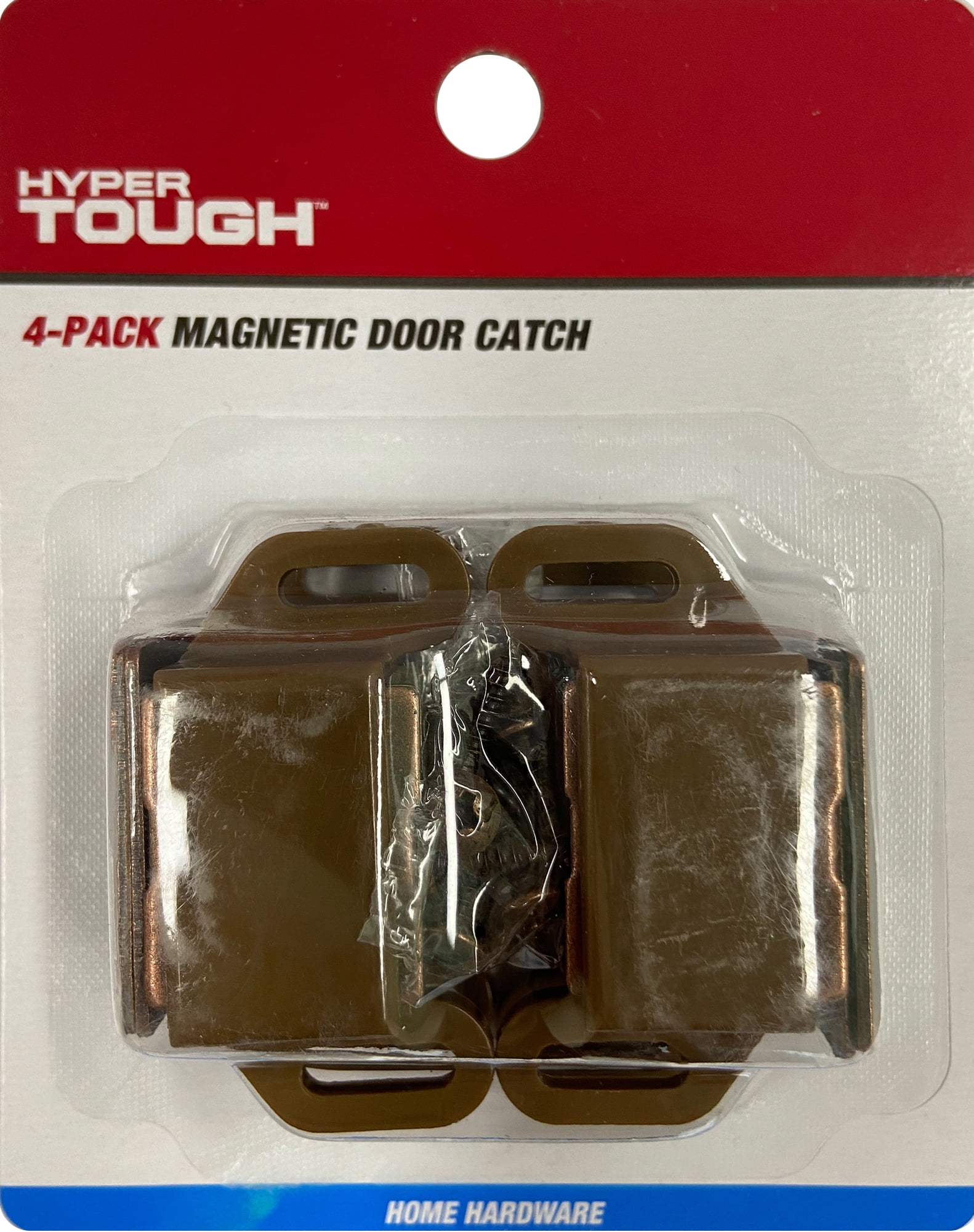 Hyper Tough Magnetic Door Catch, Brown, 4 counts per pack, mounting hardware included