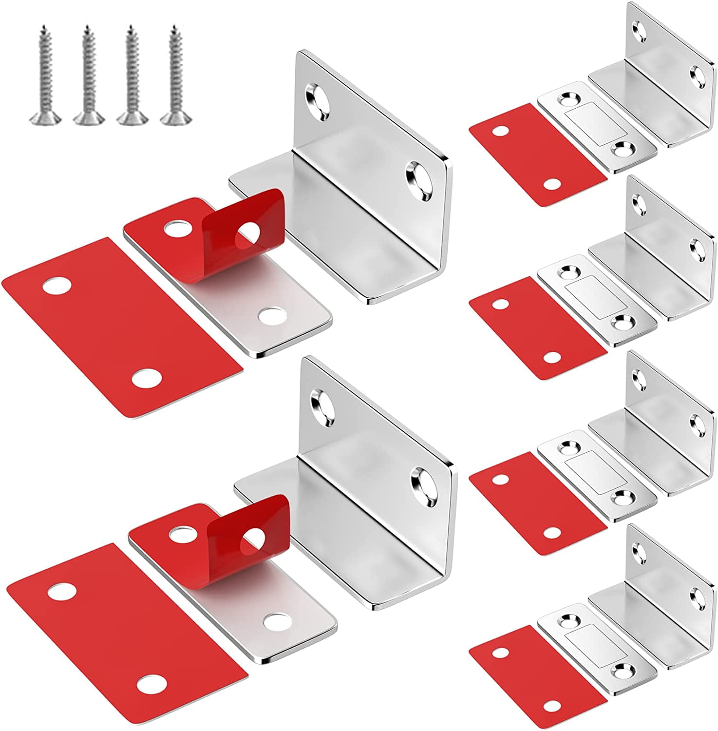 Magnetic Door Catch L-Shaped 6 Pack Ultra Thin Cabinet Magnetic Catch ...