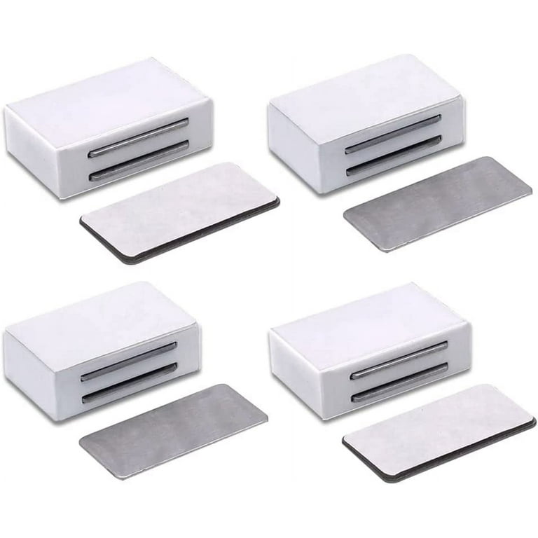 Magnetic Door Catch Magnets with Adhesive Backing Cabinet Magnets Thin Flat  Catch Adhesive Door Latch (4 Pack White)