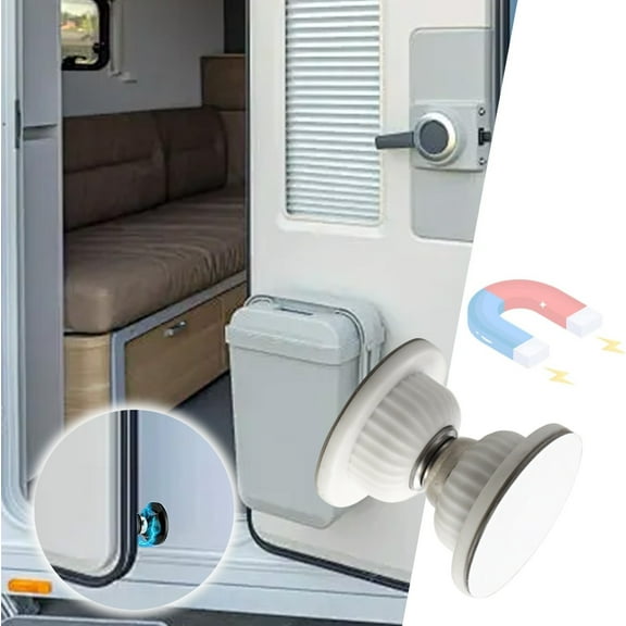 Magnetic Door Catch - RV Door Holder Baggage Door Catch, Sturdy & Easy to Install Door Stopper with Adhesive , RV Accessories for Inside Outside RV Camper Trailer (1 Pack)