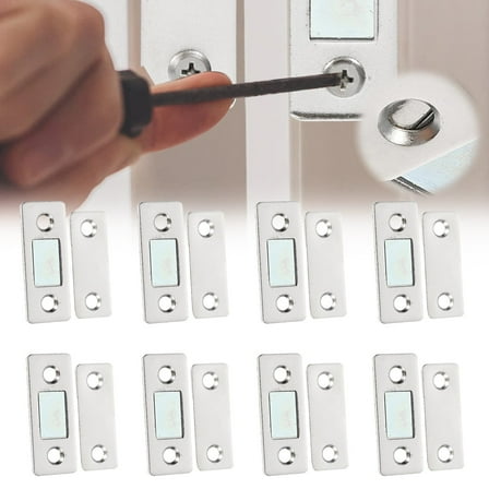 Magnetic Door Closer Without Drilling 8Pc|Thin Cabinet Door Magnets Adhesive Drawer Cabinet Catch Door Buckle Cabinet Door Magnets Stick On For Kitchen Closet