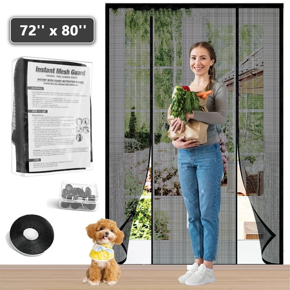 Magnetic Door Cover,Easy Install Mosquito Door Screen Closure,Self Sealing Closure No Gap,Hands Free Doors Curtain