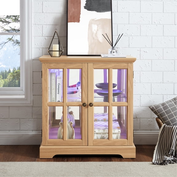 Magnetic Door, Easy - Clean Surface - Functional Glass Cabinet for Decor