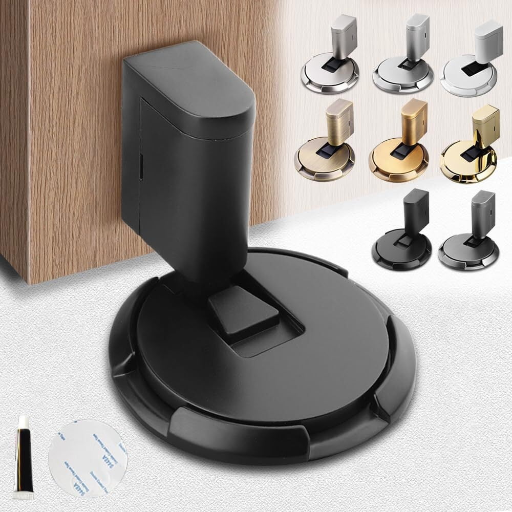 Magnetic Door Stopper,2024 Upgraded Mechanical Floor Door Stop, Door Stoppers for Bottom of Door,Adjustable No Drilling Door Catch,Door Holder to Keep Door Open,Doorstops for Inside Door
