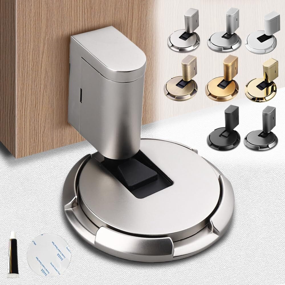 Magnetic Door Stopper,2024 Upgraded Mechanical Floor Door Stop, Door Stoppers for Bottom of Door,Adjustable No Drilling Door Catch,Door Holder to Keep Door Open,Doorstops for Inside Door