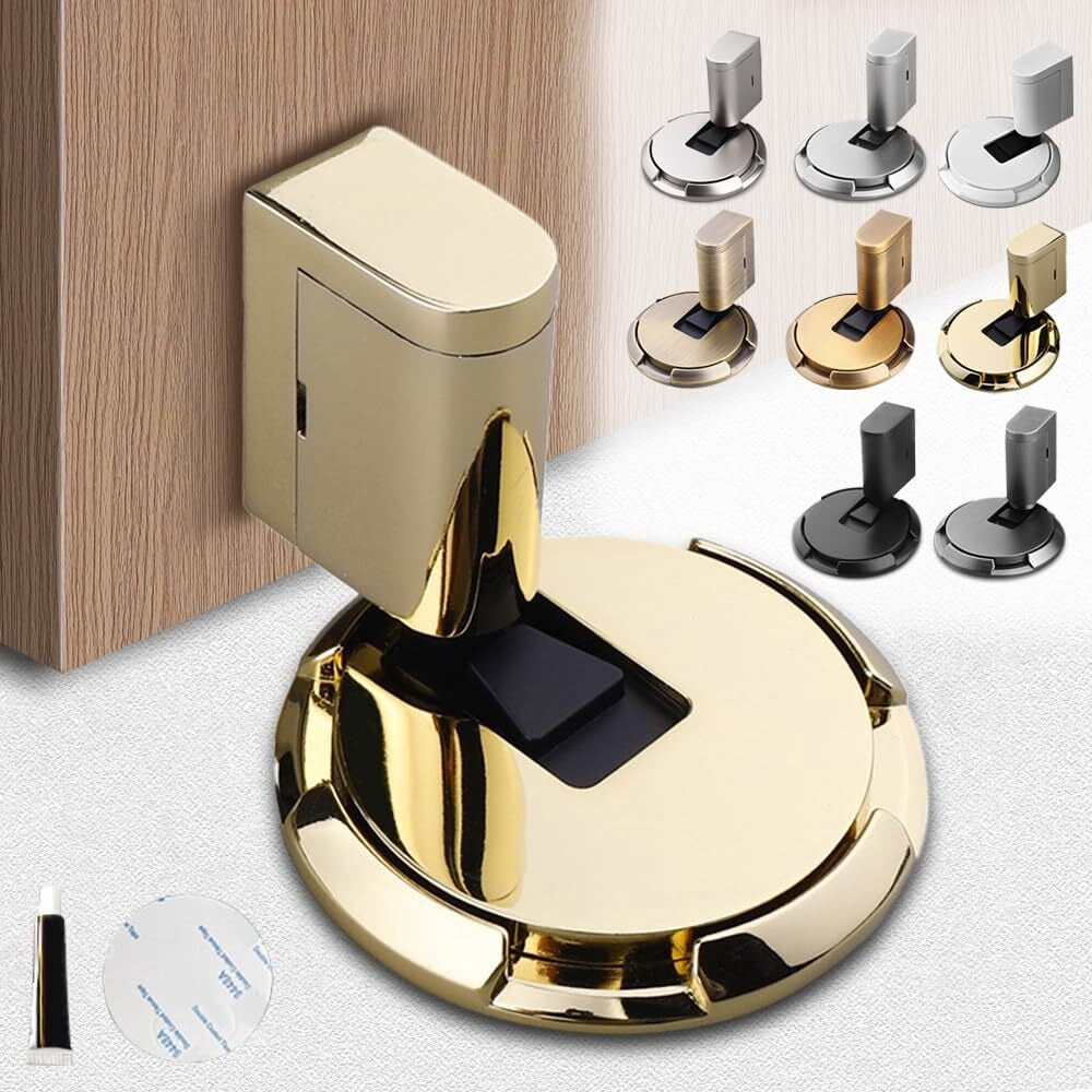 Magnetic Door Stopper,2024 Upgraded Mechanical Floor Door Stop, Door Stoppers for Bottom of Door,Adjustable No Drilling Door Catch,Door Holder to Keep Door Open,Doorstops for Inside Door