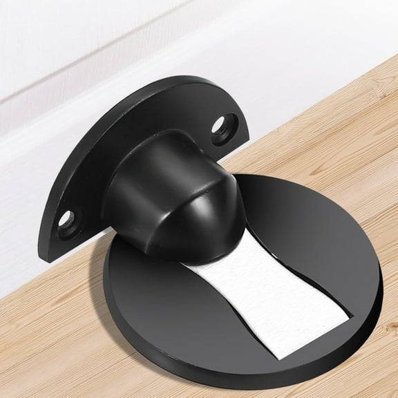 Magnetic Door Stopper Floor Mount - No Drilling Required, Strong Magnet Holds Doors Open, Prevents Slamming, Wall Protection for Home, Office, Bathroom, Bedroom Use