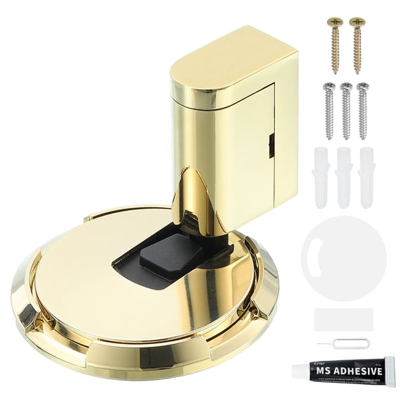 Magnetic Door Stopper, Silent Magnetic Floor Door Stop with Adhesive, Gold