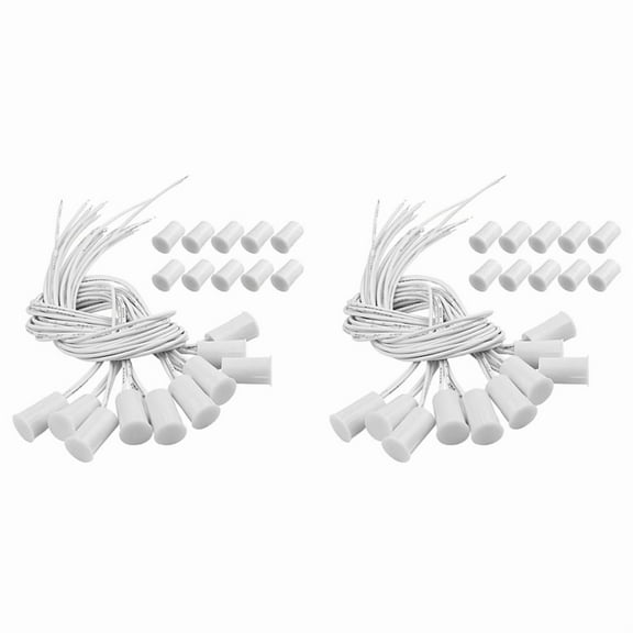 Magnetic Door Switch RC-33 NC Recessed Wired Security Window Sensor Alarm White- (20 Sets)