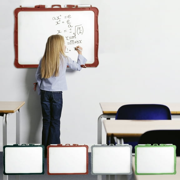 Magnetic Double Sided Erasable Whiteboard | Hangable Message Board with Marker | 14"x10" Reusable Dry Erase Surface | Portable Drawing Memo Notepad | Red Gray Green Army Green | 1 Pack