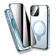 thumbnail image 1 of Magnetic Double-Sided Glass Privacy Phone Case Compatible with for iPhone 12, 13, 14, 15 and 16 Pro Max Plus with Security Lock, Comes with Kickstand and Camera Lens Protection., 1 of 5
