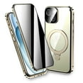 thumbnail image 1 of Magnetic Double-Sided Glass Privacy Phone Case Compatible with for iPhone 12, 13, 14, 15 and 16 Pro Max Plus with Security Lock, Comes with Kickstand and Camera Lens Protection., 1 of 5
