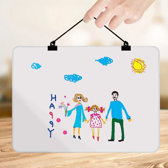Magnetic Double Sided Whiteboard Memo Board 11.69x8.27 in Metal Dry Erase Board Set • 4 Markers 4 Magnets Eraser Pen Clip Lanyard • Home Office Dorm