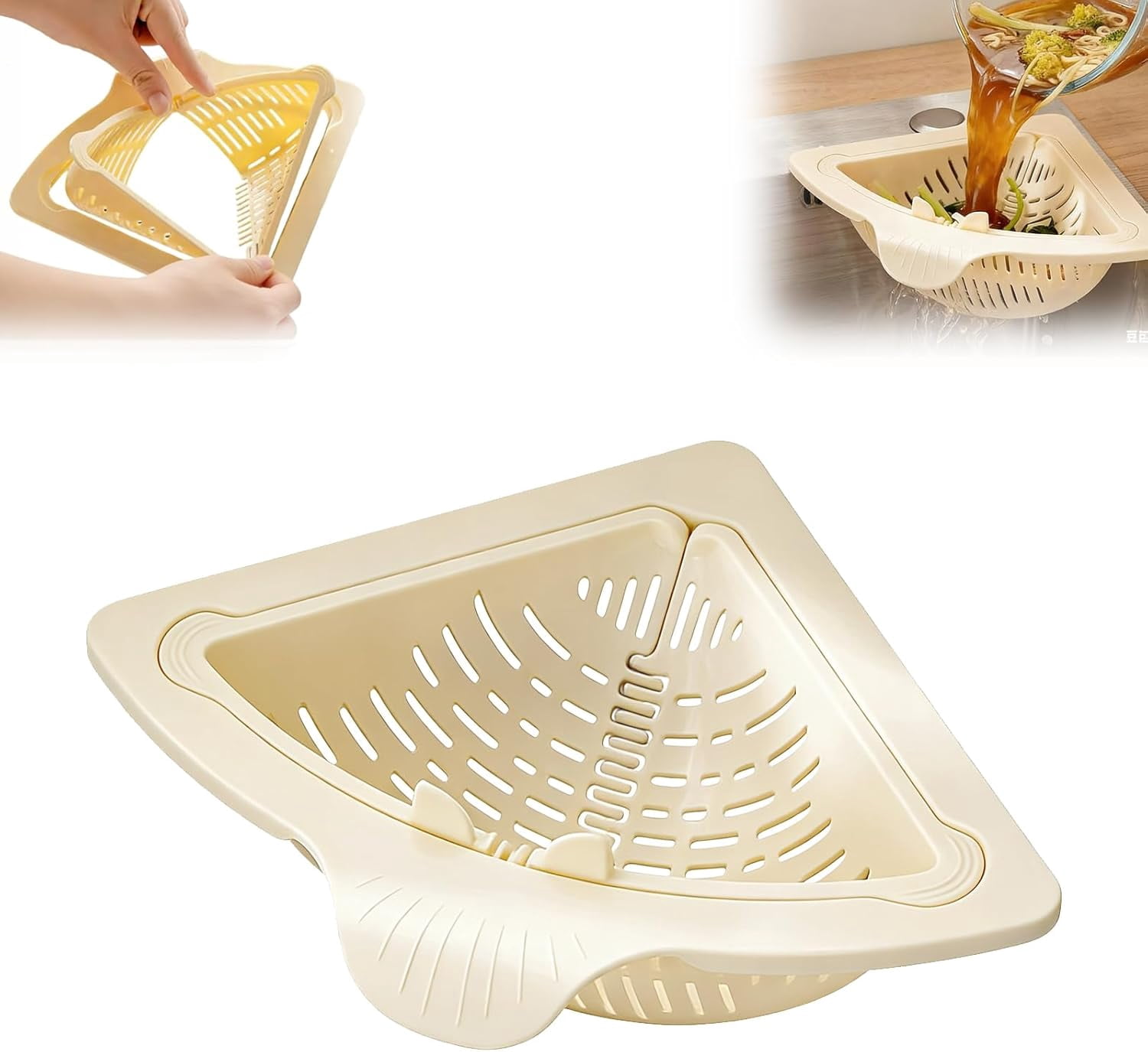 Magnetic Drainage & Filter Basket – Punch-Free Triangular Sink Strainer With Twist-Open Bottom, Foldable Storage, And Free Bamboo Charcoal Cloth ( Green White) Sink Strainer Basket Magnetic Drainage & Filter Basket – Punch-Free Triangular Sink Strainer With Twist-Open Bottom, Foldable Storage, And Free Bamboo Charcoal Cloth ( Green White) Sink Strainer Basket