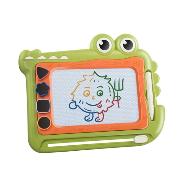 Magnetic Drawing Board For Young Children With Four-Color Layout And Geometric Templates For Educational Play And Creative Expression