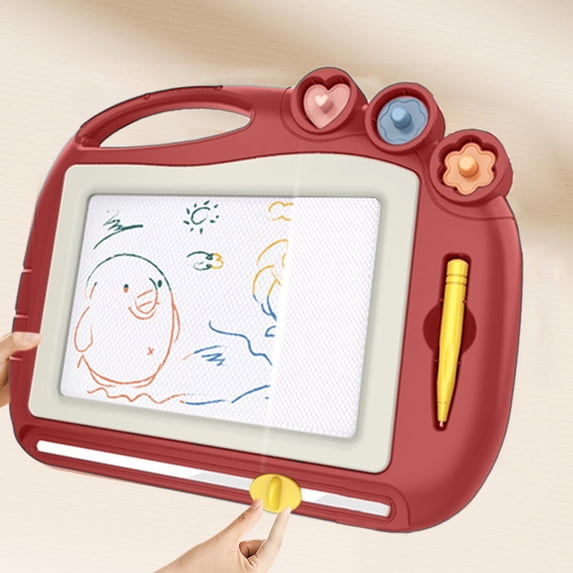 Magnetic Drawing Board Set | Colorful Erasable Doodle Pad for Preschool Learning, Large Writing Surface, Detachable Stand, Plastic, 10.8x8.4in, Mess-Free Art Toy