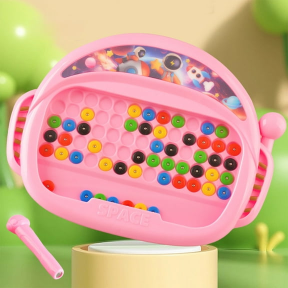 Magnetic Drawing Board Stylus Pen Grip Practice Educational Doodle Art Toy(Pink)