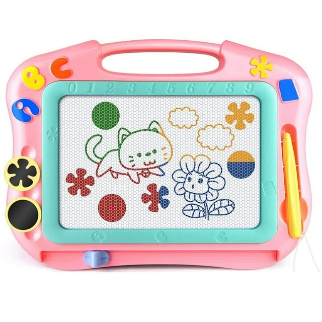 ikidsislands IKS85B [Travel Size] Magnetic Drawing Board for Toddlers,  Color Magna Erasable Doodle Pad for Kids, Mess Free Write and Learn  Creative