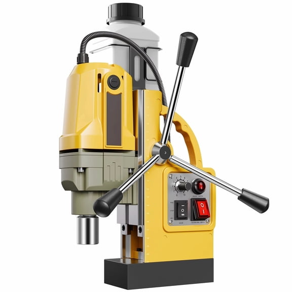 Magnetic Drill Press 1200W, 1.6'' Electric Mag Drill, Variable Speed Metal Drilling Machine with 2 Coring Bits, 2810 lbf Force, for Steel Fabrication