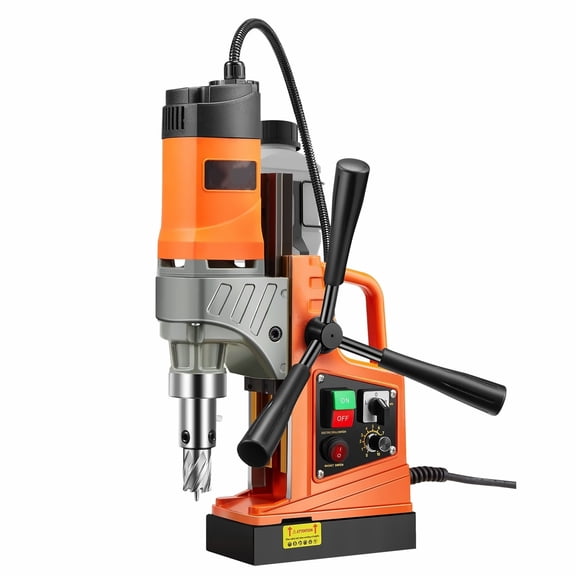 Magnetic Drill Press 1450W, 1.6" Mag Drill, 2810 lbf Portable Electric Drill with 2 Coring Bits, Variable Speed, Metal Drilling Machine