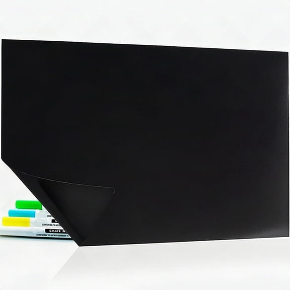 Magnetic Dry Erase Chalkboard Sheet, 17 x 12 in Black Board with 4 Chalk Markers for Fridge