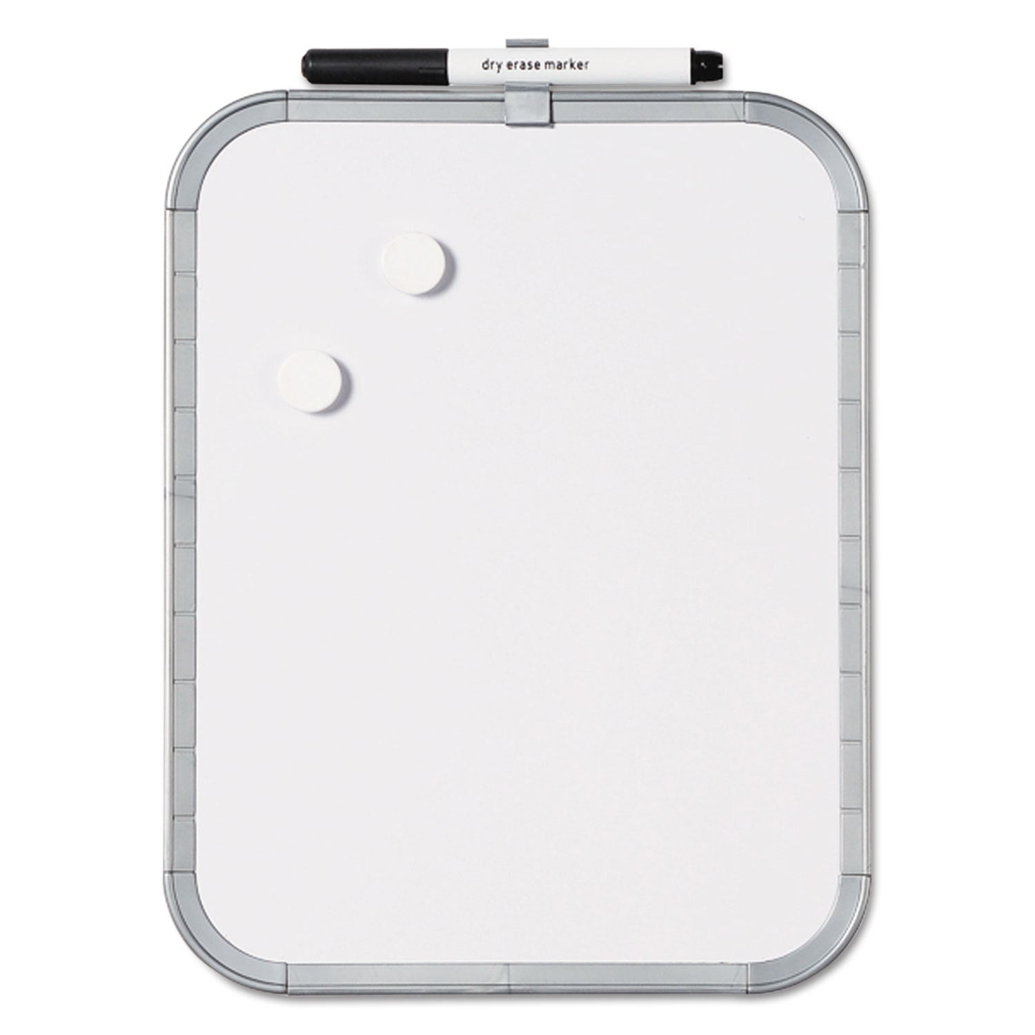 Magnetic White Lacquered Steel Dry Erase Board with Plastic Frame, 14" x 11"