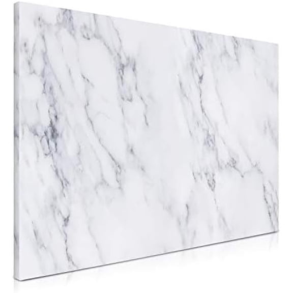 Magnetic Dry Erase Board - 16 x 24 inches Decorative White Board for Wall with Design, Includes 5 Magnets and Marker - White Marble