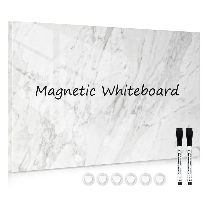 Magnetic Dry Erase Board 16"x24" Decorative White Board for Wall with ...