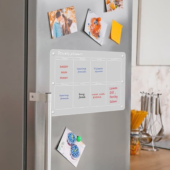 Magnetic Dry Erase Calendar for Refrigerator, Vertical Calendar Whiteboard for Fridge, Includes Magnetic Monthly Calendar & Weekly Dry Erase Board, List Board, 4 Markers + Eraser