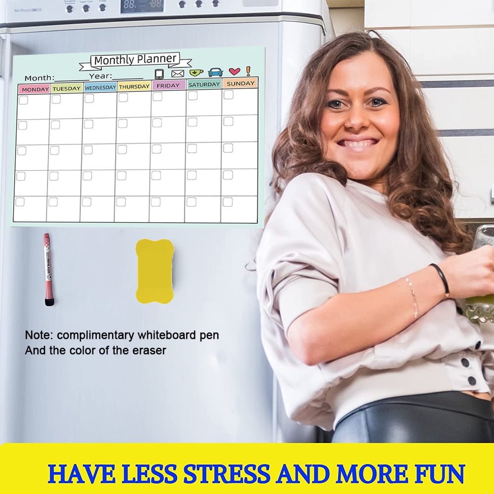 Dry Erase Calendar Vertical Calendar for Refrigerator