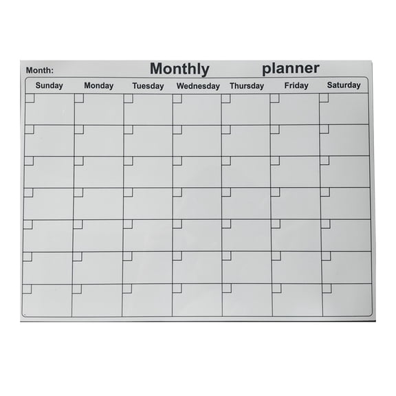 Magnetic Dry Erase Calendar Wall Sticker - 11"x8" Self Adhesive Whiteboard Planner with Weekly Grid & Habit Tracker - Reusable PVC Schedule Board for Fridge, Office, Classroom (Black)