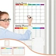 thumbnail image 1 of Magnetic Dry Erase Calendar Whiteboard Set (3-Pack) for Fridge, Wall, and Refrigerator Organization – Monthly, Weekly, and Daily Planners with 8 Markers and Eraser, 1 of 8