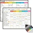 thumbnail image 1 of Magnetic Dry Erase Chore Chart, Monthly Calendar Set - 14.5"x11" Monthly Calendar, Chore Board for Fridge - 6 Extra Fine Point Markers Included - Shipped Flat, 1 of 7