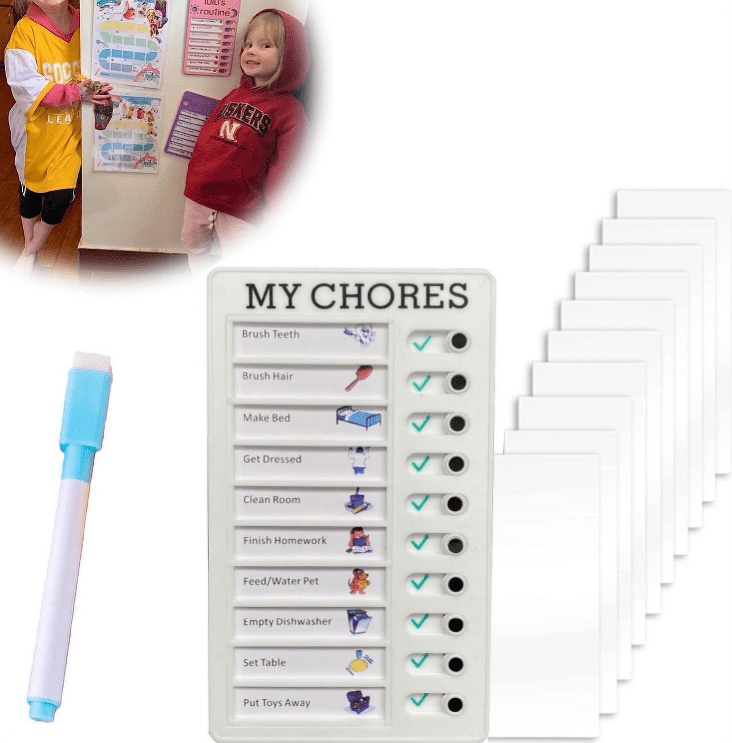 DryErase Daily Routine Chart, To Do List, Portable Chore