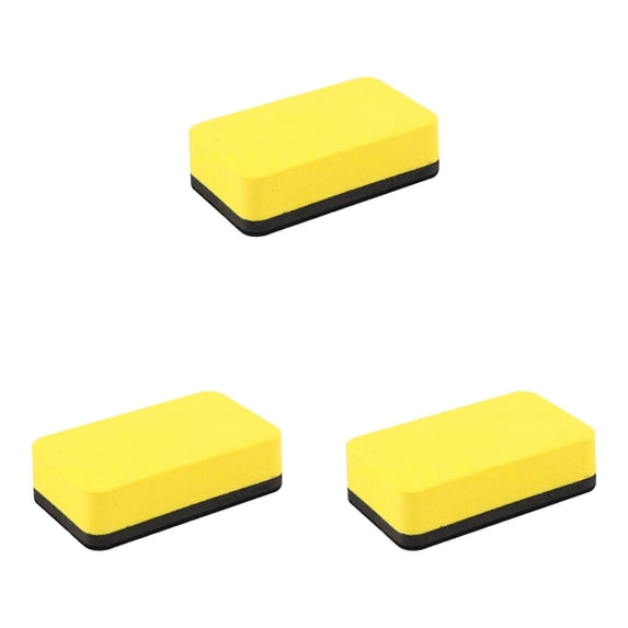 Magnetic Dry Erase Erasers 3 Pack Yellow Whiteboard Cleaner Must Haves Board Eraser for Office Home