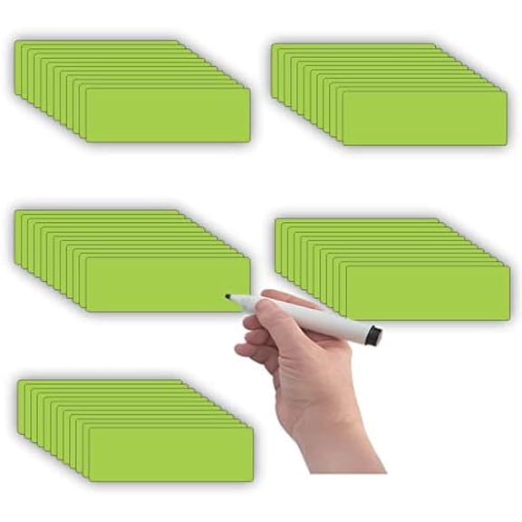 Magnetic Dry Erase Labels (1x3,Pack of 60),Name Tags Magnets Sticker,Durable for Classroom&Office&Cabinet&Whiteboard&Refrigerator&Education&Home&More (Green) Saint Patrick's Day Gift