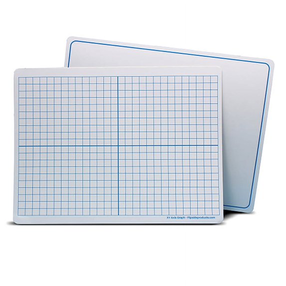 Magnetic Dry Erase Learning Mat, Two-Sided XY Axis/Plain, 9" x 12", Pack of 24 | Bundle of 5 Packs, White