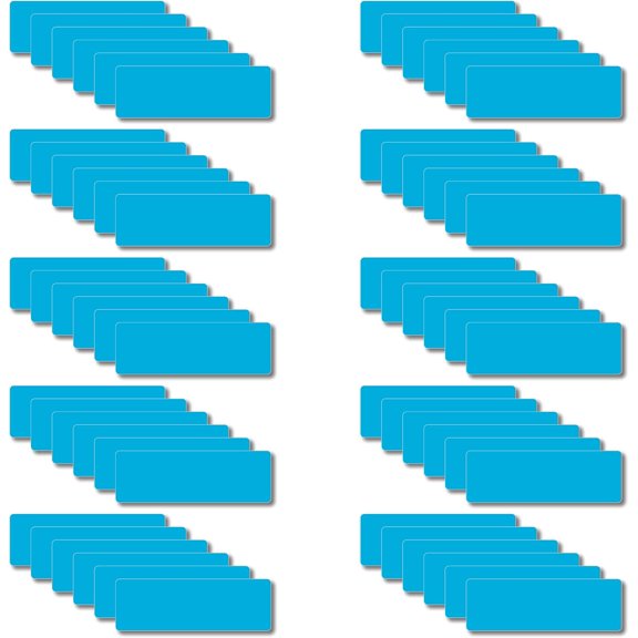 Cyan Magnetic Dry Erase Labels 60 Pcs 3x1 inch, Reusable Name Tags for Office Classroom Fridge Whiteboard Organization