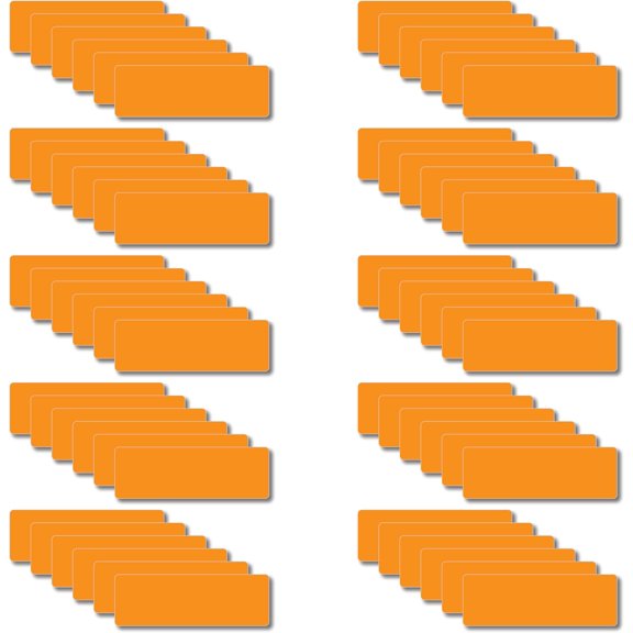 Orange Dry Erase Magnetic Labels 60 Pcs 3x1 inch, Reusable Name Tags for Office Classroom Fridge Whiteboard
