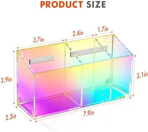 Magnetic Dry Erase Marker Holder, Acrylic Magnet Pen Holder for Whiteboard, Refrigerator, Magnetic Fridge Organizer for Office, Classroom, Whiteboard Maker Holder, Locker Organizer(Colorful)