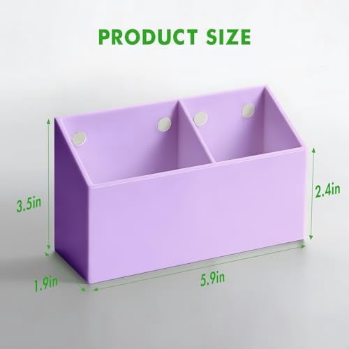 Magnetic Dry Erase Marker Holder for Whiteboard, Acrylic Magnet Pen Holder for Refrigerator Fridge, Marker Holder for Classroom Teacher, Pencil Cup,Office Accessories,Locker Organizer(Purple)