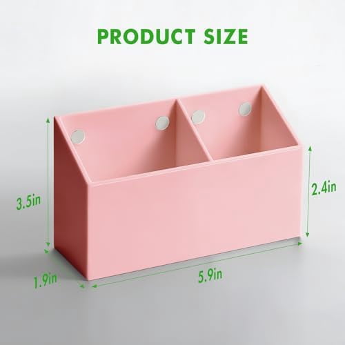 Magnetic Dry Erase Marker Holder for Whiteboard, Acrylic Magnet Pen Holder for Refrigerator Fridge, Marker Holder for Classroom Teacher, Pencil Cup,Office Accessories, Locker Organizer(Pink)