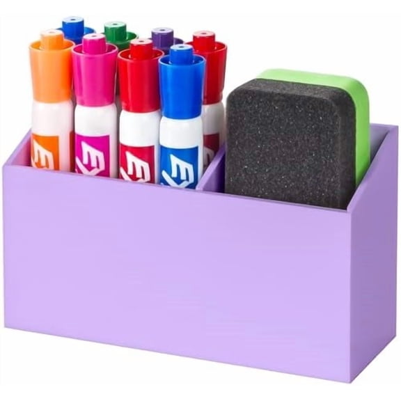 Magnetic Dry Erase Marker Holder for Whiteboard,Non-slip Acrylic Magnet Pen Holder for Fridge Refrigerator,Locker Organizer for Work,Locker Accessories,Pencil Cup for Desk(Purple)