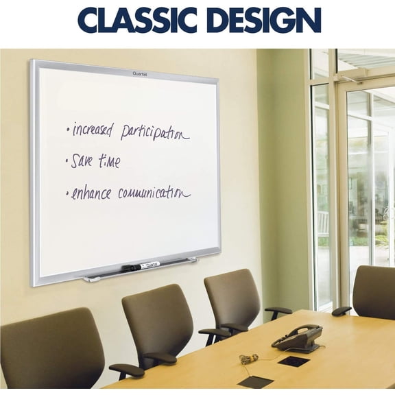 Magnetic Dry Erase White Board, 2' x 1-1/2 Whiteboard, Nano-Clean Surface Resists Ink Stains, Silver Aluminum Frame (SM531)