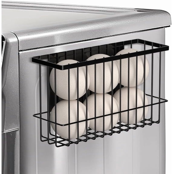 Magnetic Dryer Ball Holder for Laundry Room Organization and Storage, Magnetic Lint Bin for Laundry Room, Iron Dryer Ball Container for Laundry Room Storage (No Balls)