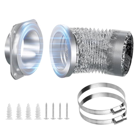 iFaveorr Magnetic Dryer Vent Connector Kit DV180 Airtight Seal Dryer Vent Coupler Quick Connect 2.6 ft x 4 in Duct & 2 Clamps