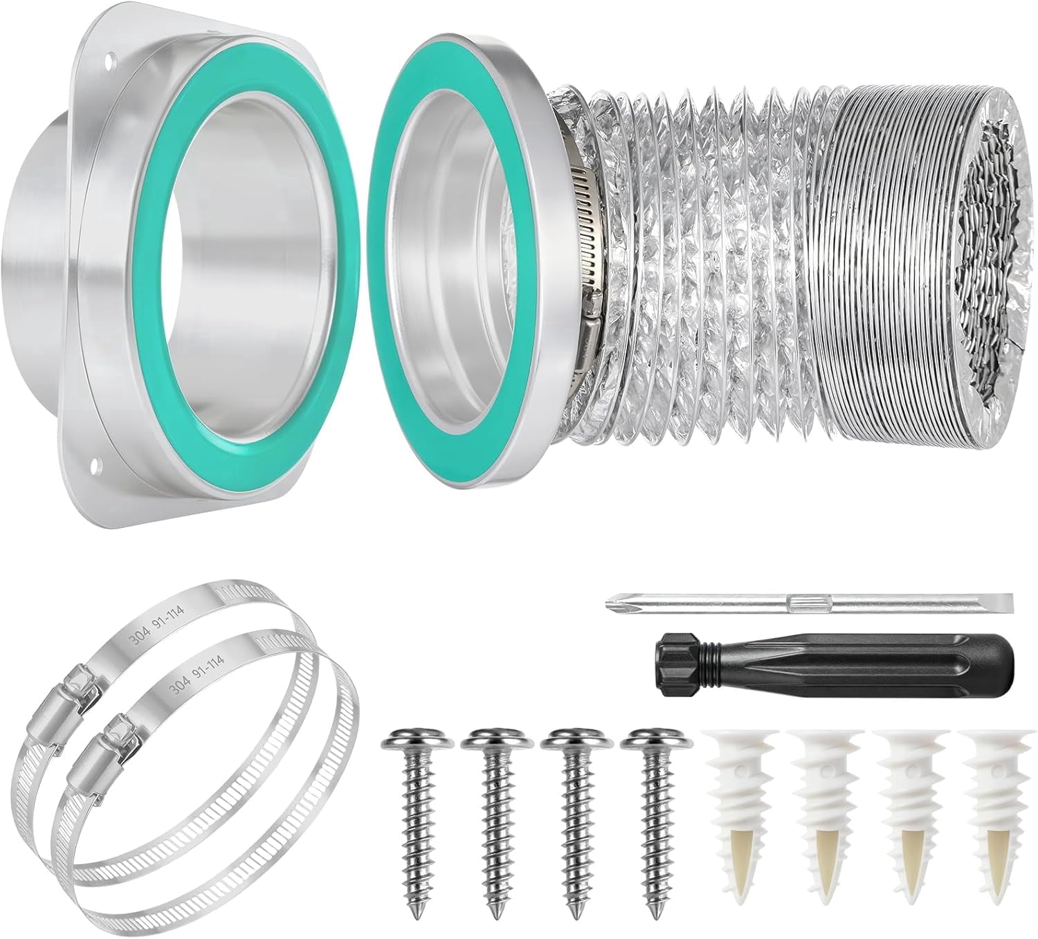 Magnetic Dryer Vent Coupling Connector Kit, DV180 Airtight Seal