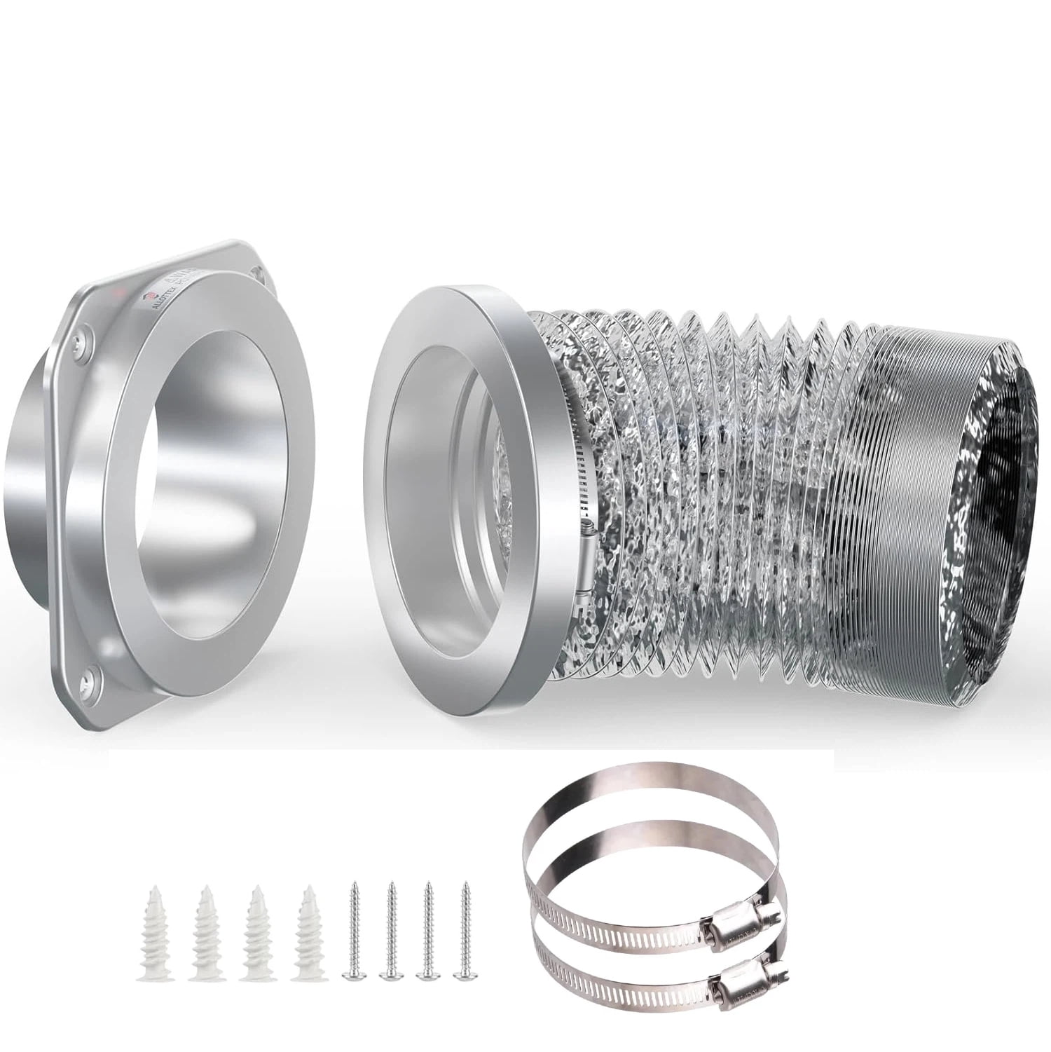 Magnetic Dryer Vent Coupling DV180 Airtight Seal Dryer Vent Connector Kit Easy to Clean Quick Connector Including a 2.6ft 4" Duct and two Clamps dryer vent hose  magnetic dryer vent connector